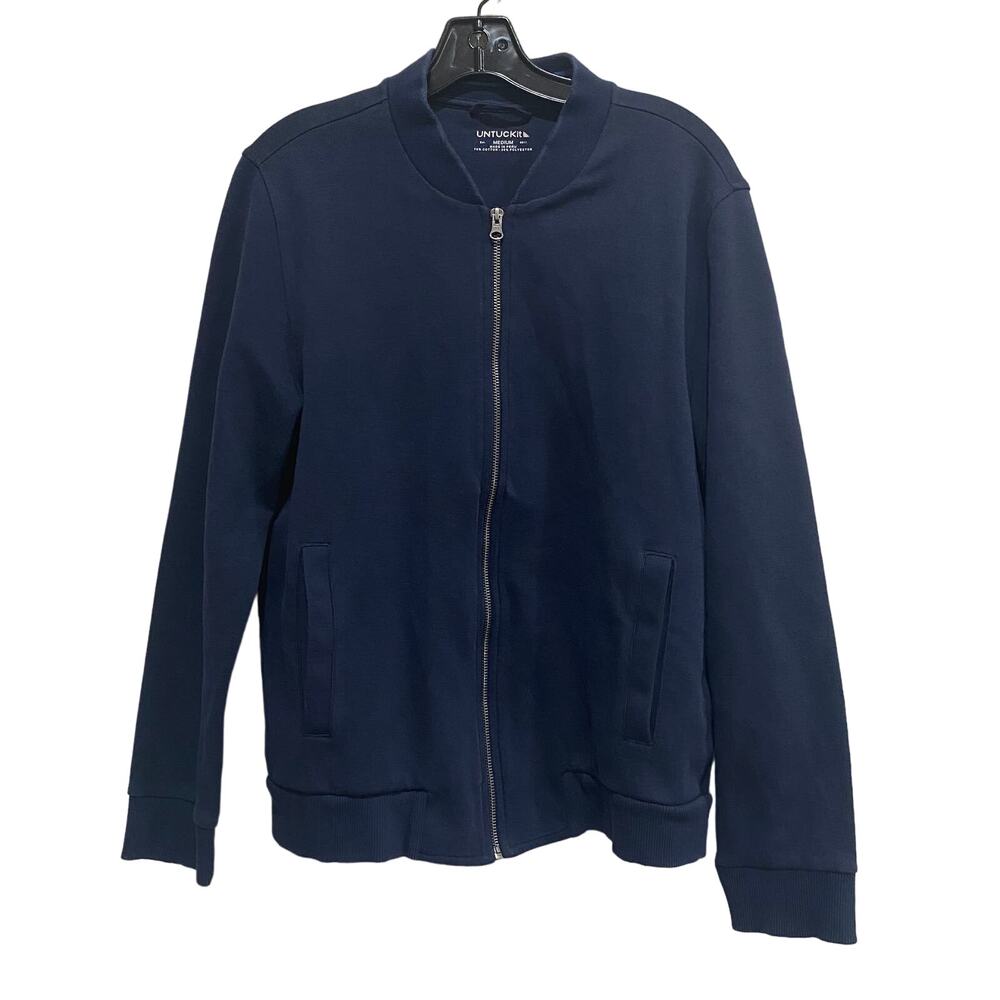 Untuckit Navy Jett Full Up Cotton Blend Jacket sz Medium